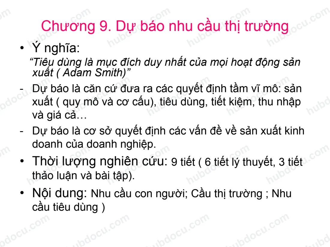Chương 9. Dự báo nhu cầu thị trường