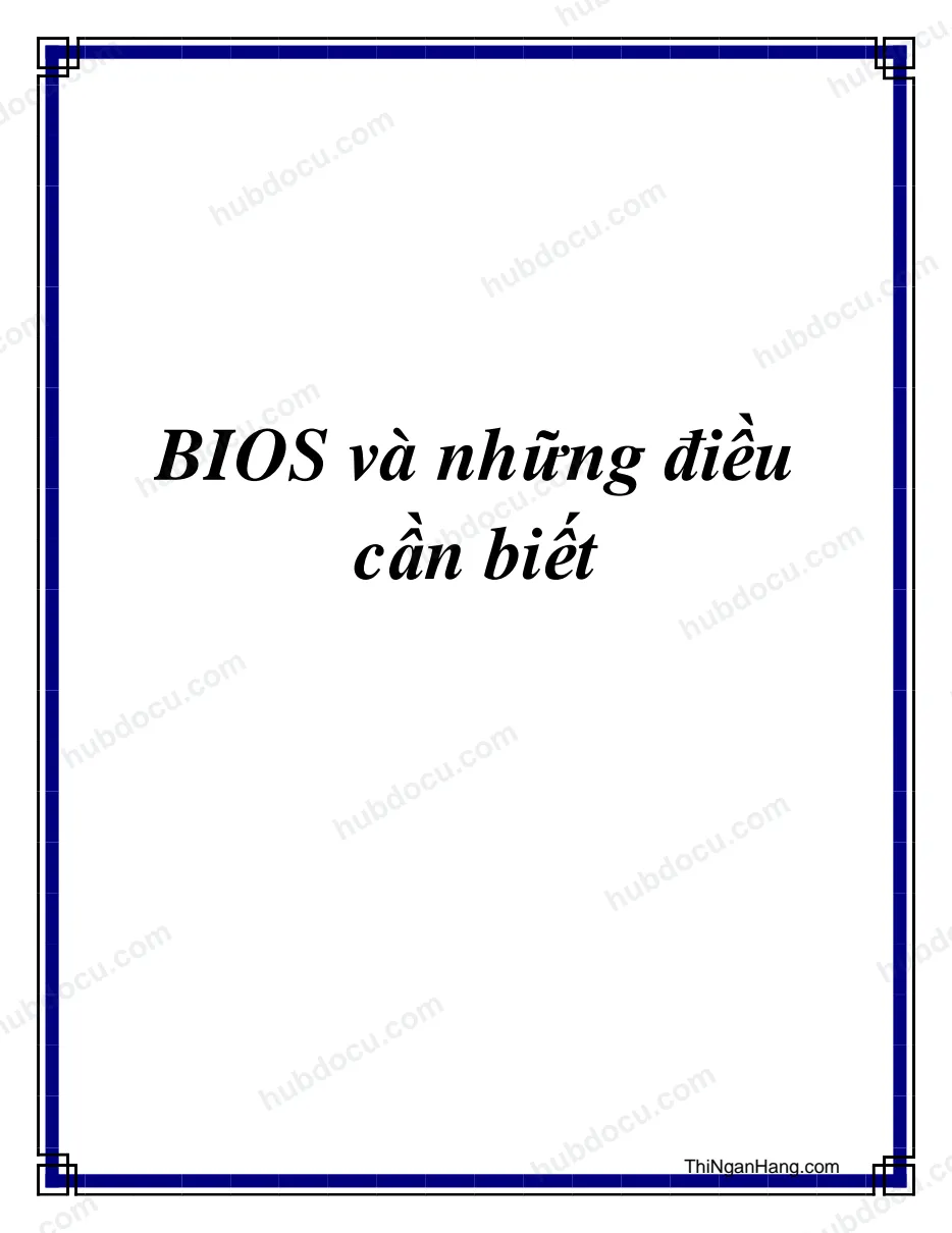 BIOS và những điều cần biết