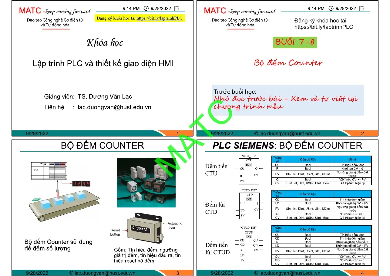 Slide Bộ đếm Counter (Buổi 7-8) - TS.Dương Văn Lạc