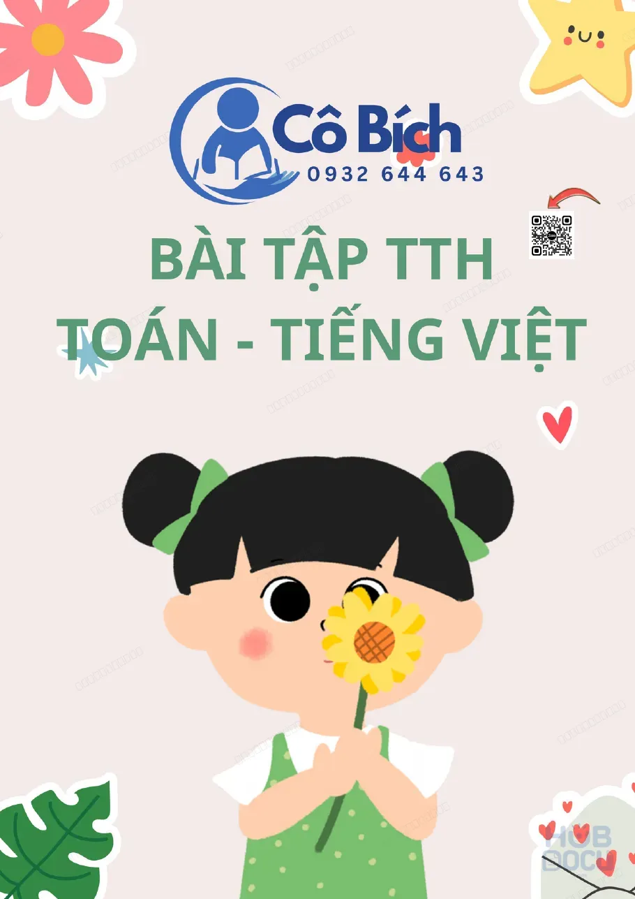 Mẫu Phiếu Toán - Tiếng Việt Cuối khóa (Tiền tiểu học)