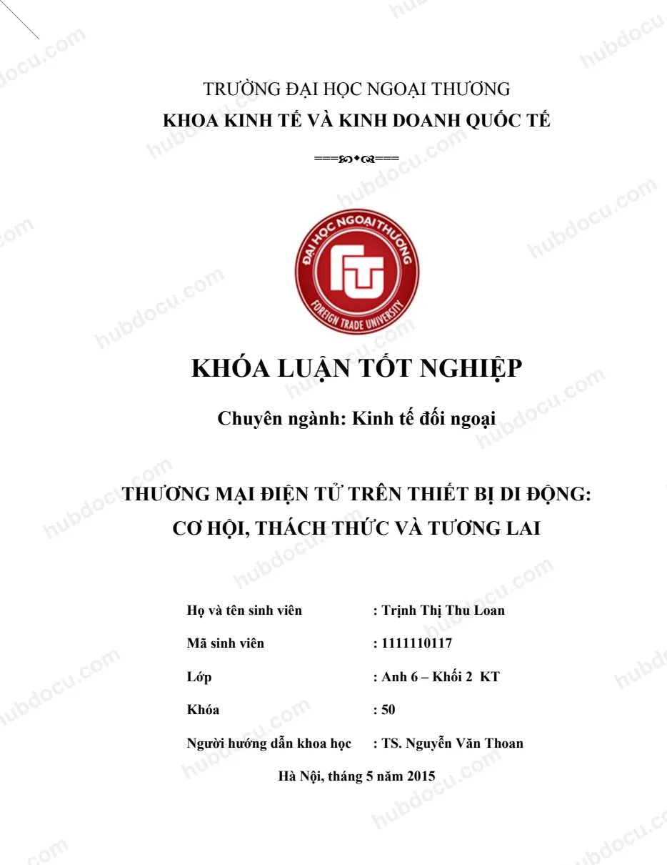 Khoá luận_ Thương Mại Điện Tử Trên Thiết Bị Di Động - Cơ Hội, Thách Thức Và Tương Lai