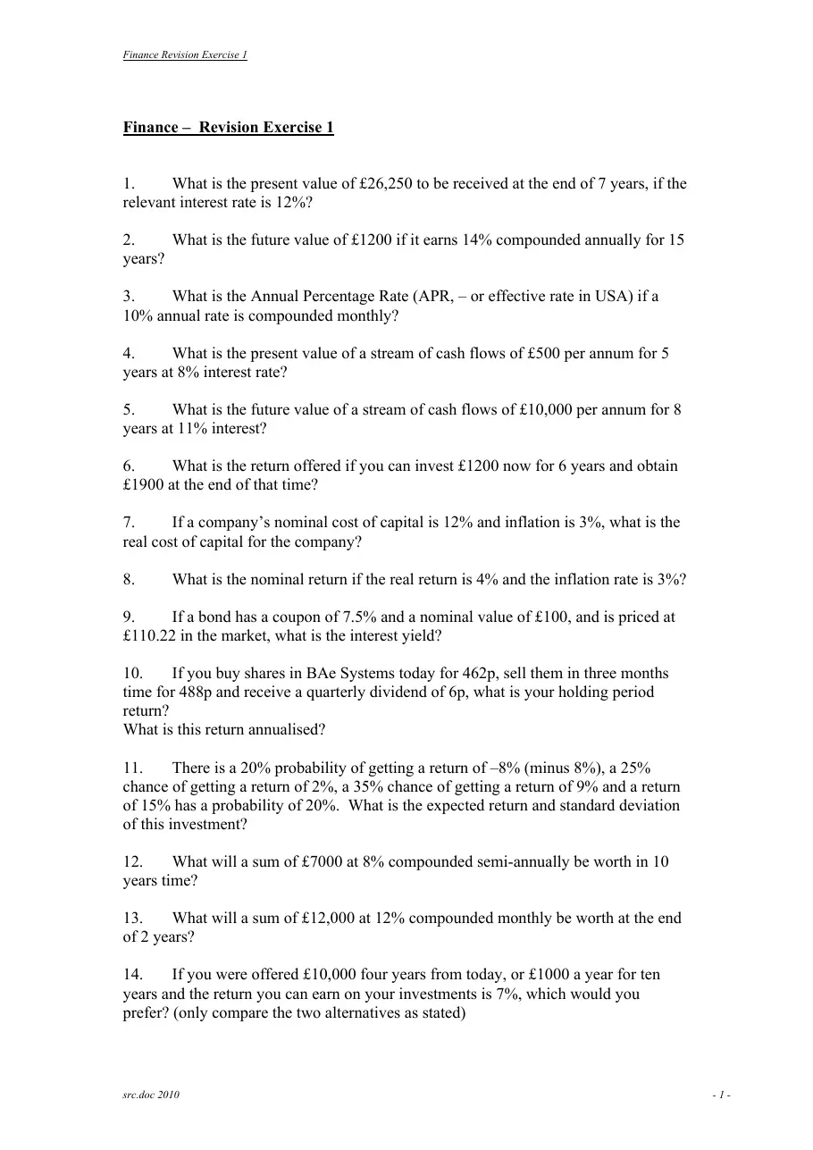 Revision exercise 1 Module 1