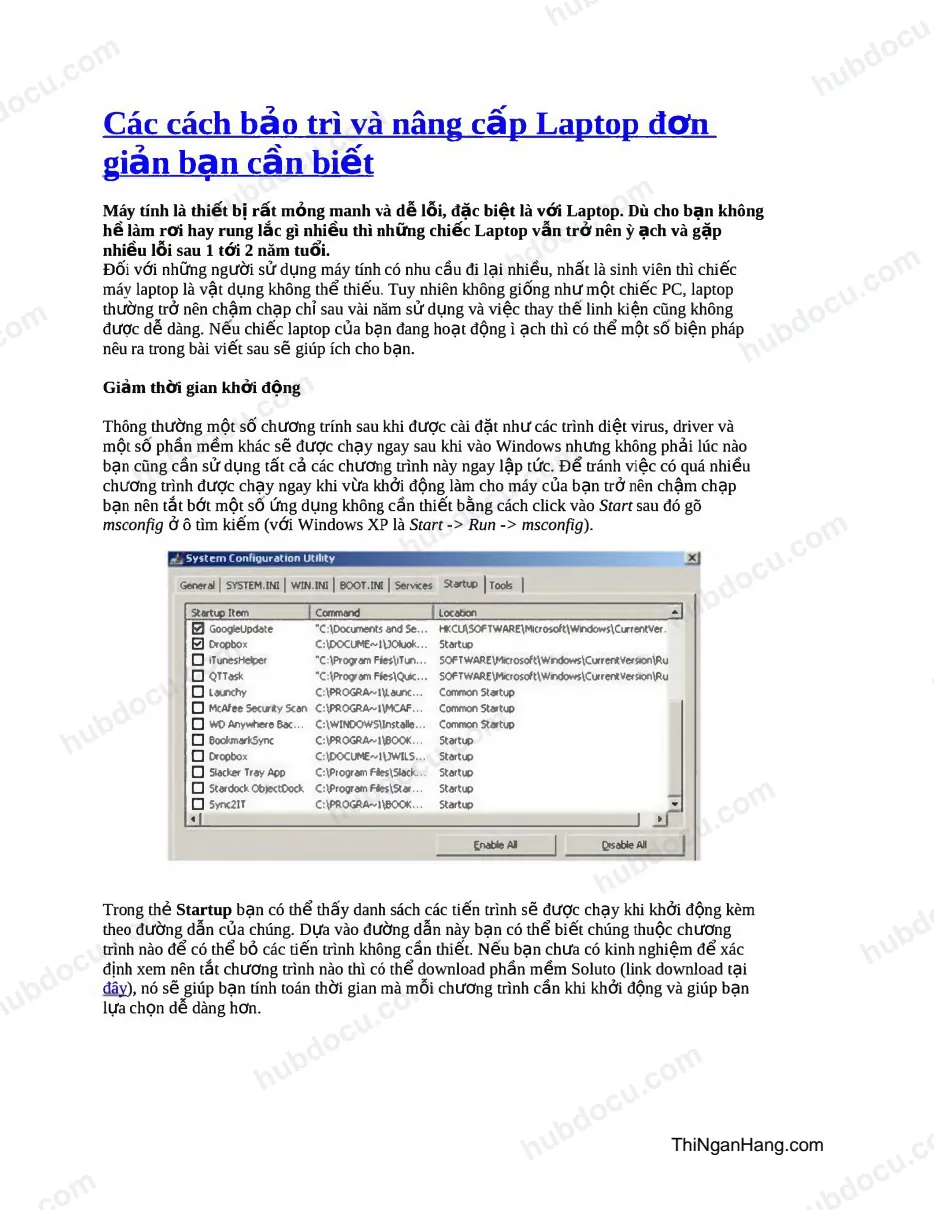 Các cách bảo trì và nâng cấp laptop đơn giản - Bạn cần biết