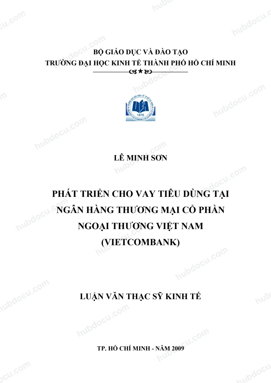 Luận văn thạc sĩ kinh tế - Phát triển cho vay tiêu dùng tại Vietcombank