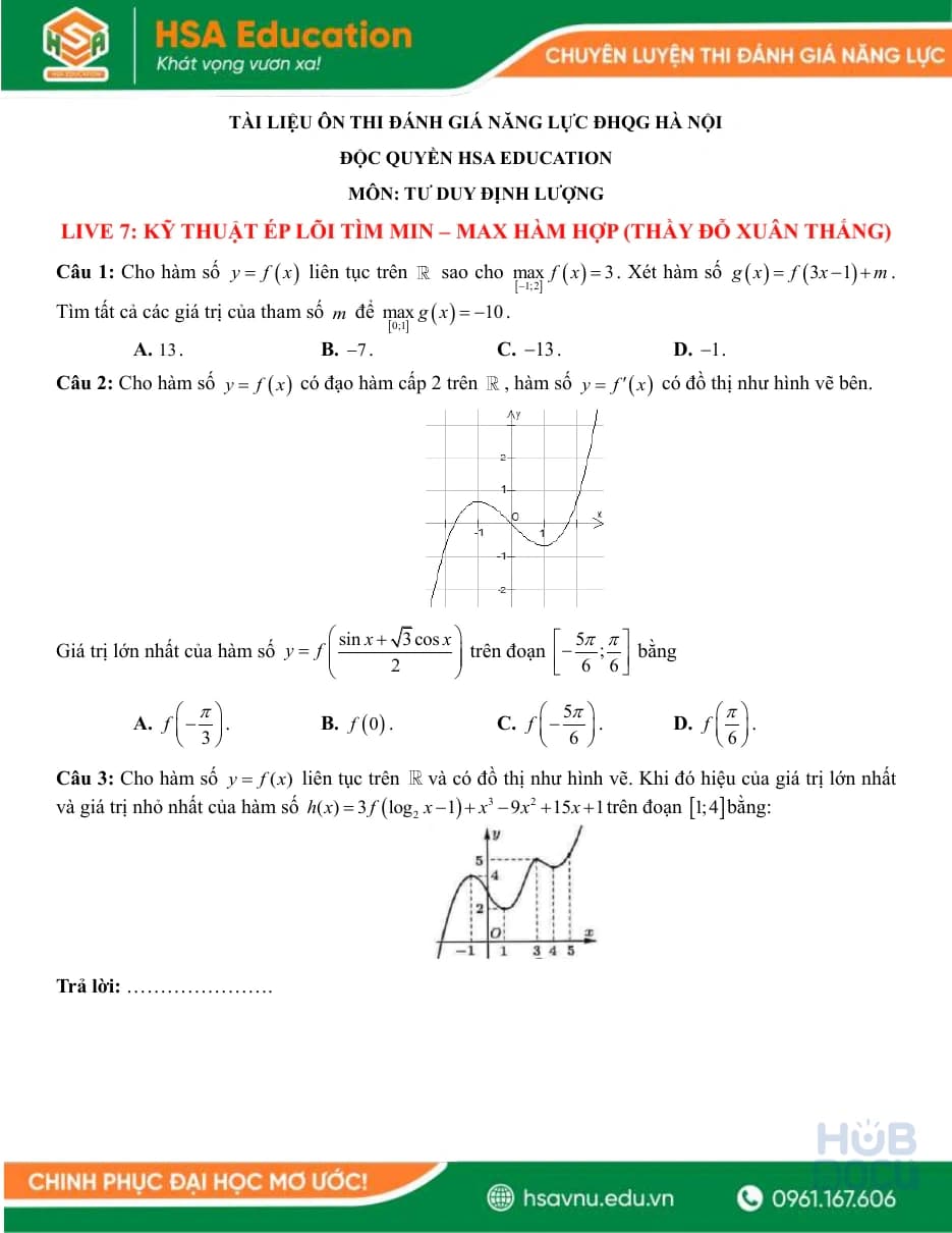 Buổi 7 kỹ thuật ép lõi tìm min - Max hàm hợp
