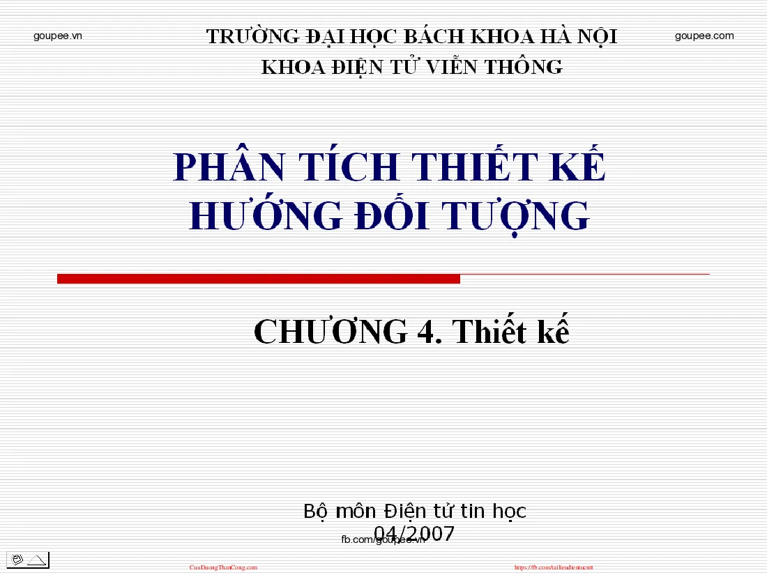 Phân tích thiết kế hướng đối tượng - Chương 4.4 (HUST) GV.Phạm Ngọc Nam