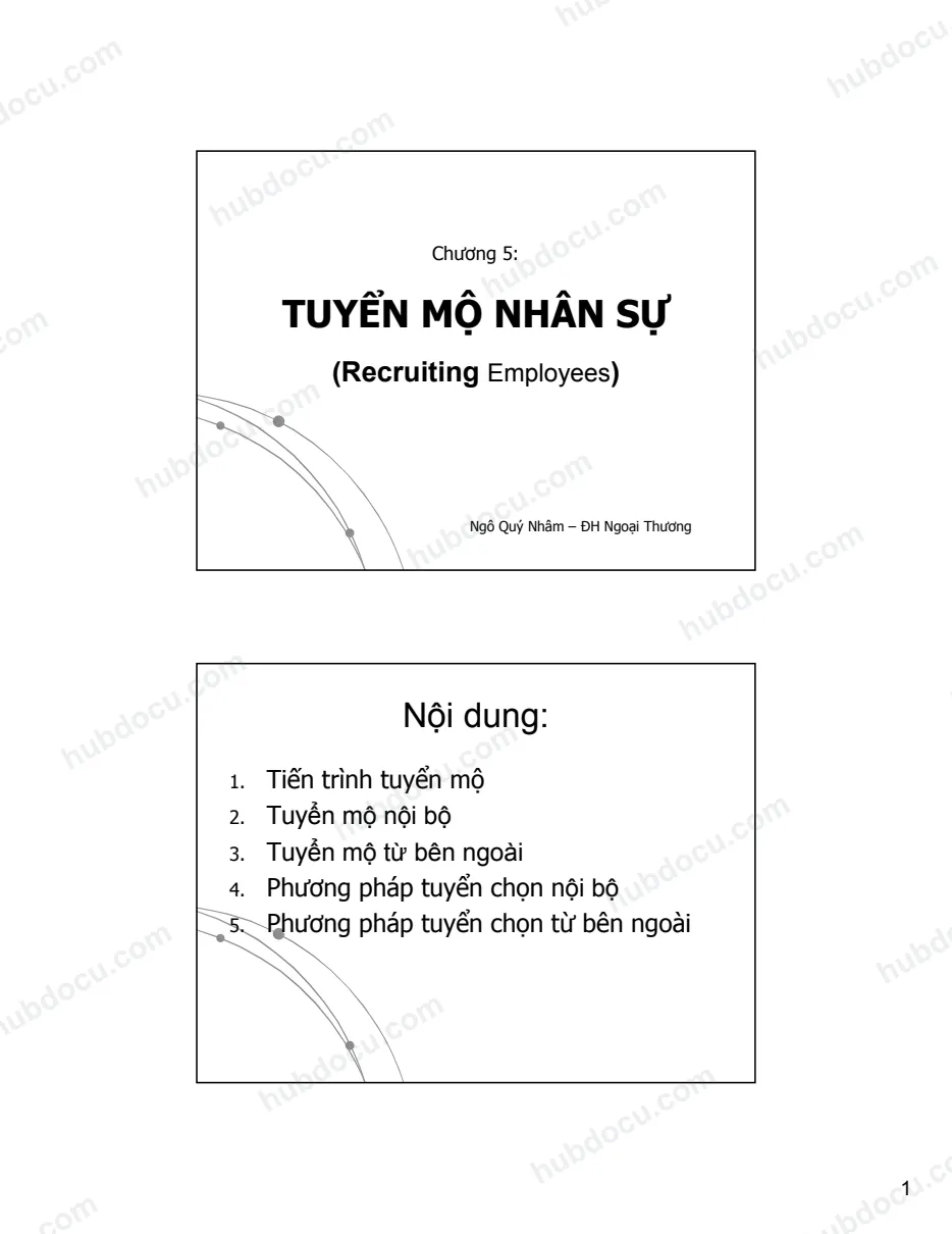 Chương 5. Tuyển mộ nhân sự - Ths Ngô Quý Nhâm (ĐH Ngoại thương)