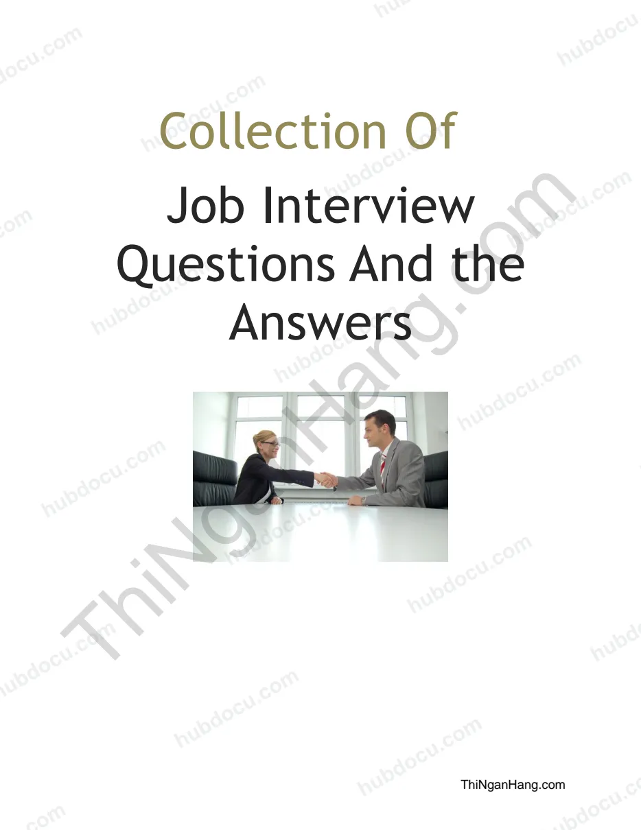 Tuyển tập phỏng vấn tiếng Anh và Trả lời mẫu (Job interview questions and the answers)