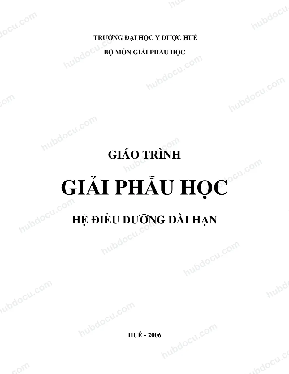 Giáo Trình Giải Phẫu Học ĐH Y Dược Huế