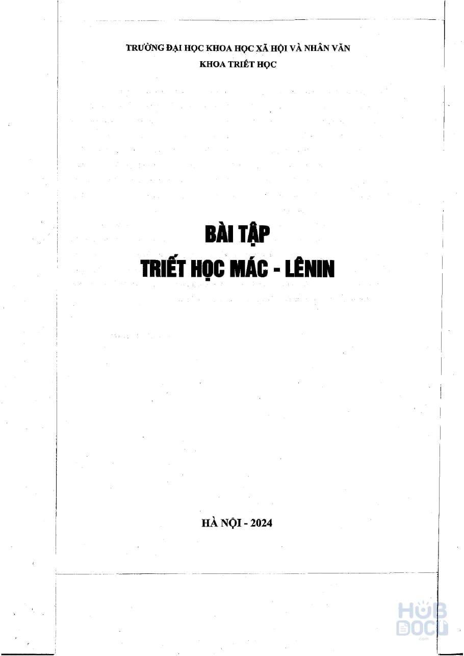 Bài Tập Triết học Mác Lênin 2024 (Bản Scan)