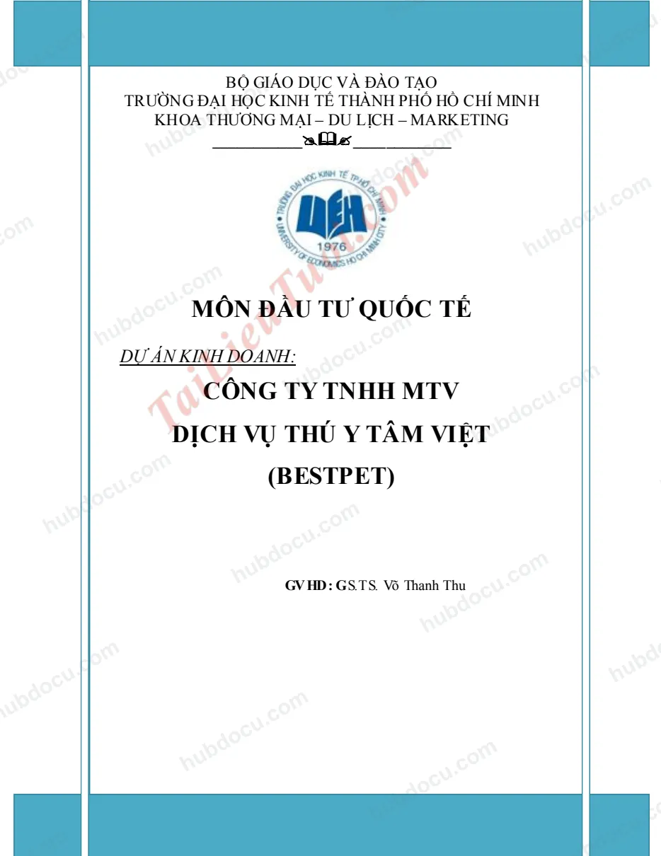 Tiểu luận_ Công ty TNHH MTV dịch vụ thú y Tâm Việt (BESTPET)