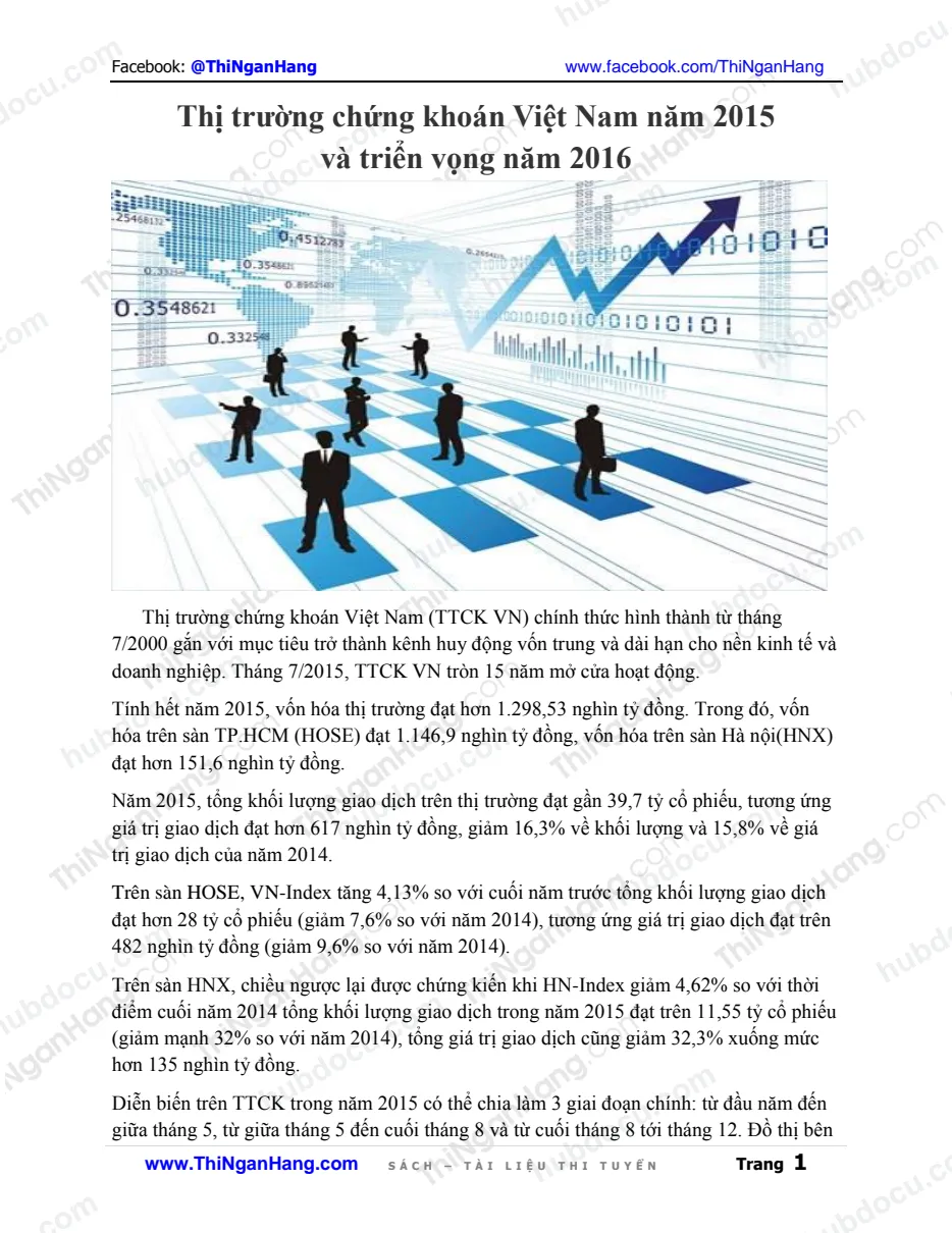 Thị trường chứng khoán Việt Nam năm 2015 và triển vọng năm 2016