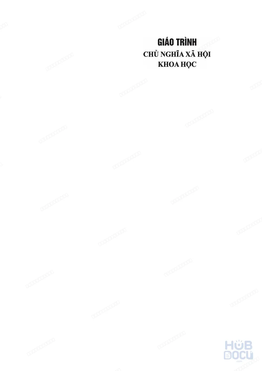 Giáo trình Chủ nghĩa Xã Hội Khoa học (CNXHKH)