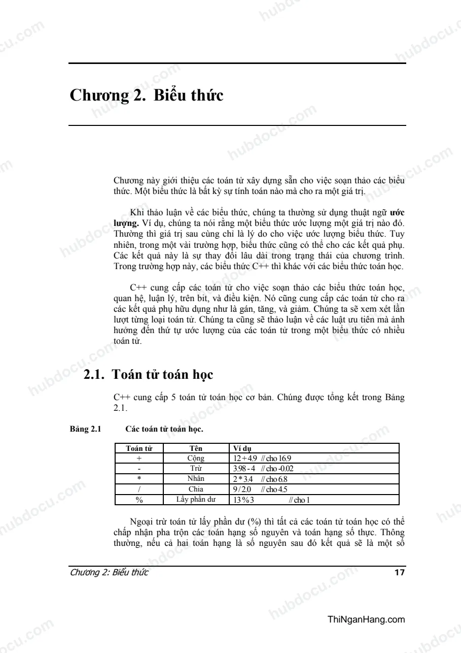 Lập trình Oop - Biểu thức