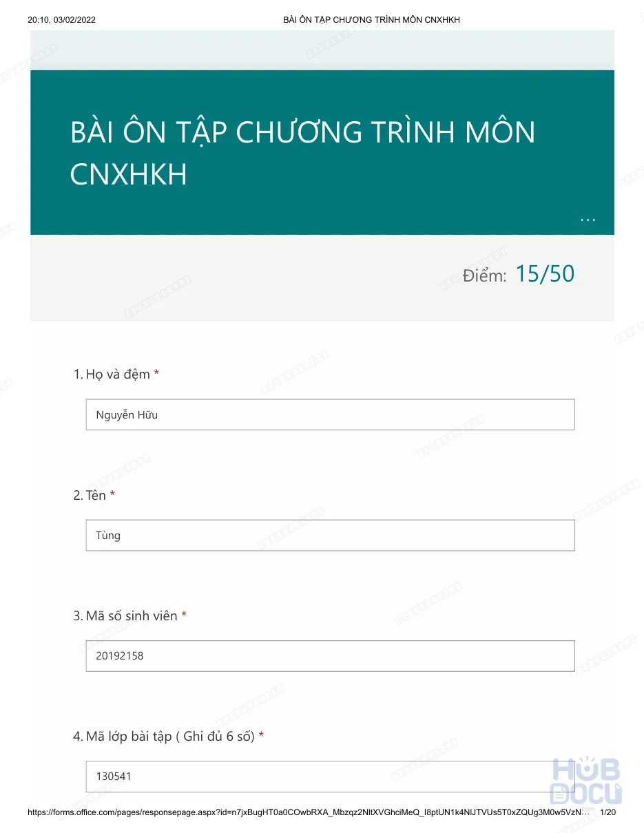 Trắc nghiệm Chủ nghĩa Xã hội Khoa học (Bài thi online) (Dũng Hạt Nhân)
