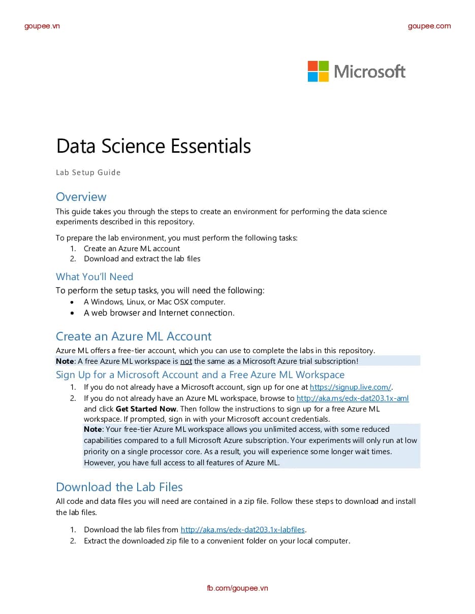 AzureML Studio Setup Guide - Data Sience