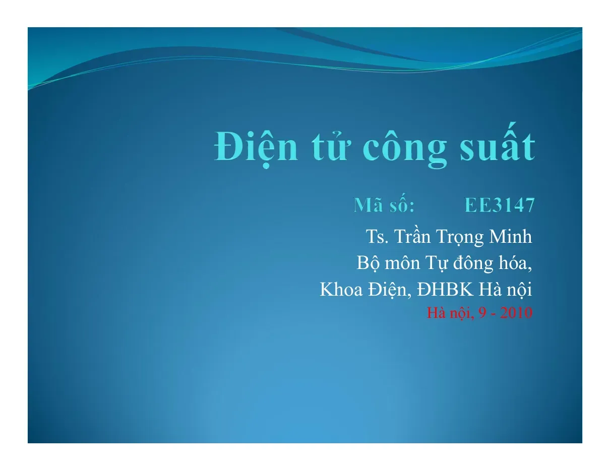 Điện tử công suất Chinhluu - Trần Trọng Minh