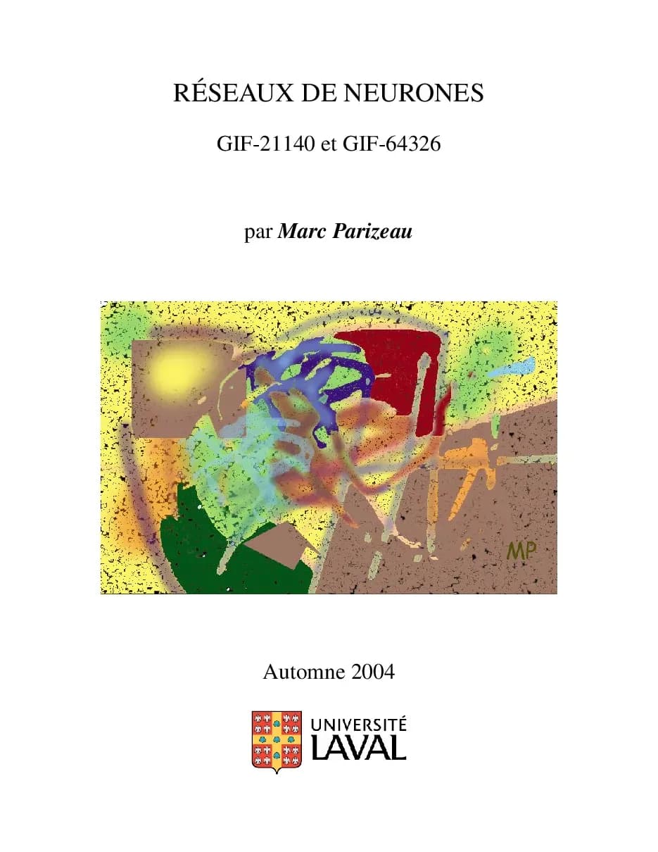 Réseaux de Neurones (Mạng nơ-ron nhân tạo) - Marc Parizeau
