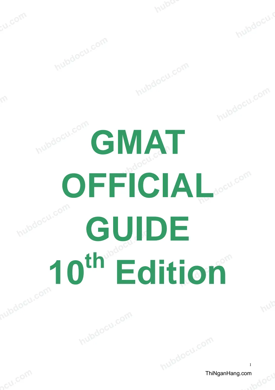 GMAT Official Guide 10th Edition - Verbal (285 bài Critical Reasoning GMAT kèm Đáp án và Giải thích)