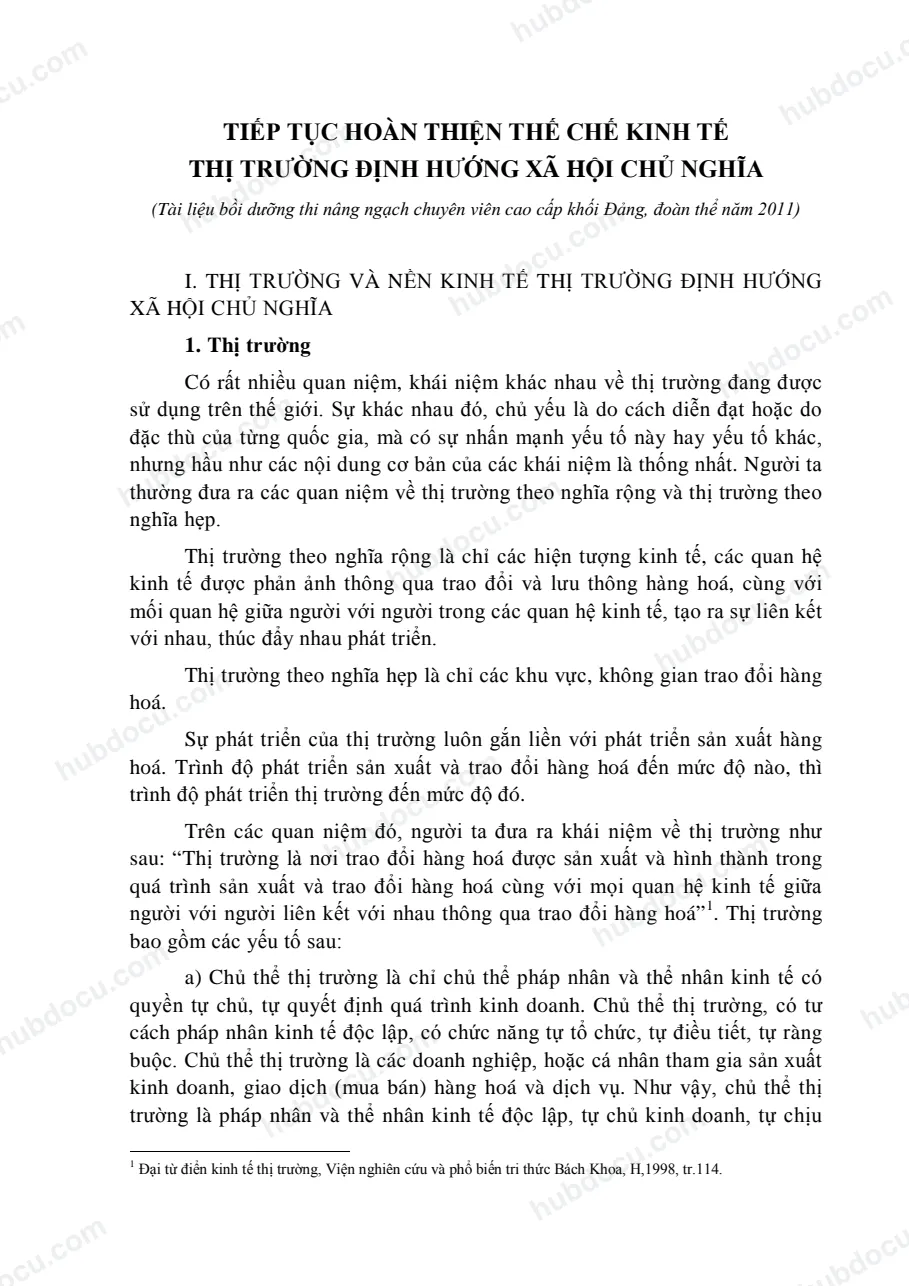 Ôn thi Công chức - 7. Kinh tế thị trường định hướng XHCN (Ngạch Chuyên viên)