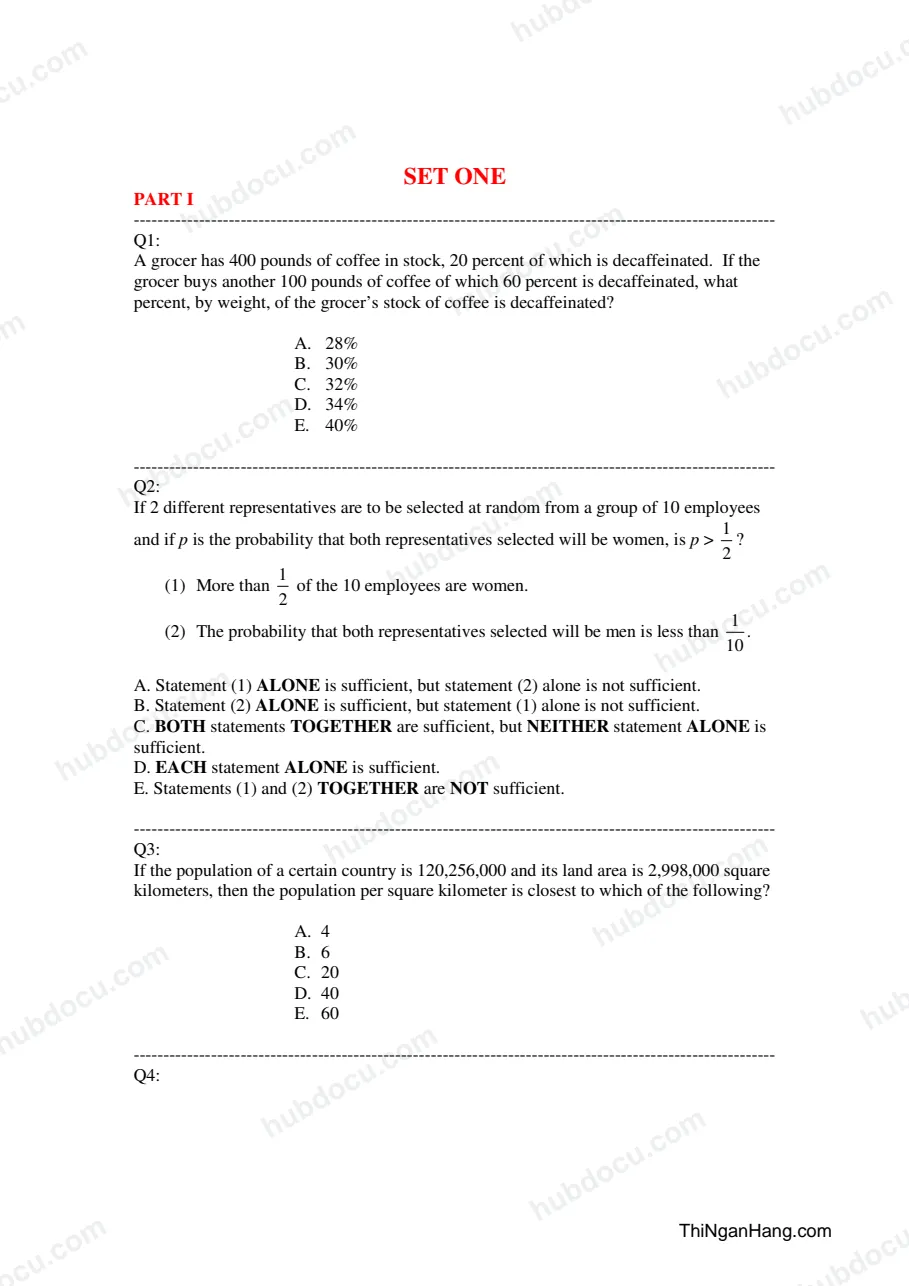 GMAT - Math Section T01-08 (Ôn thi FPT)