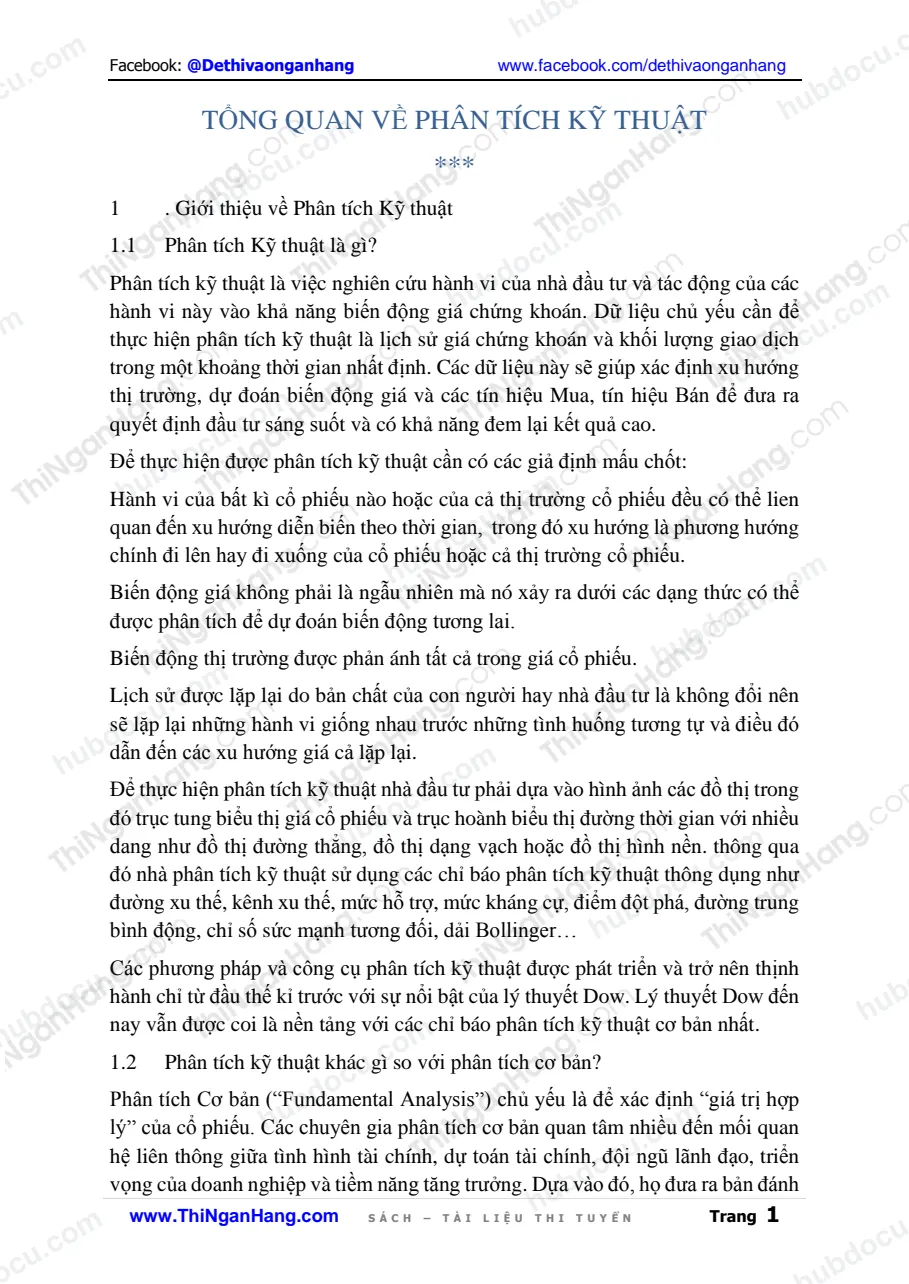 Tổng quan về Phân tích kỹ thuật - Thị trường chứng khoán