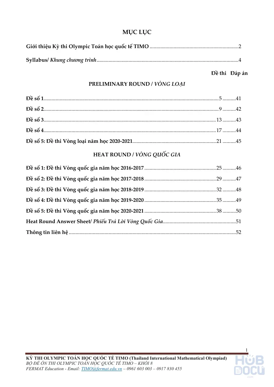 Toán TIMO Khối 8 - 2025 2026