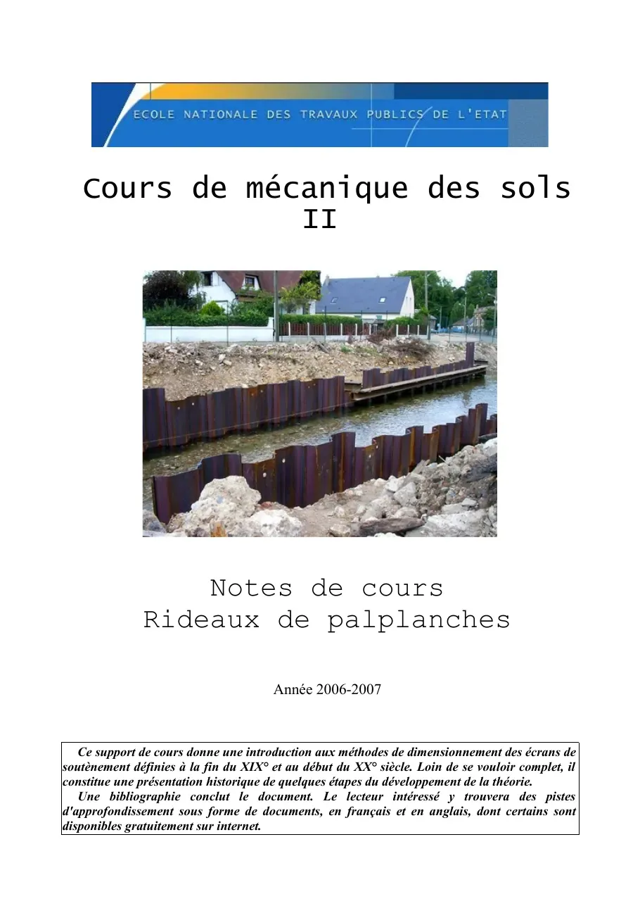 Rideaux de palplanches (Ván cọc)