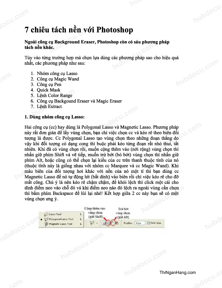 7 phương pháp tách nền thủ công với Photoshop