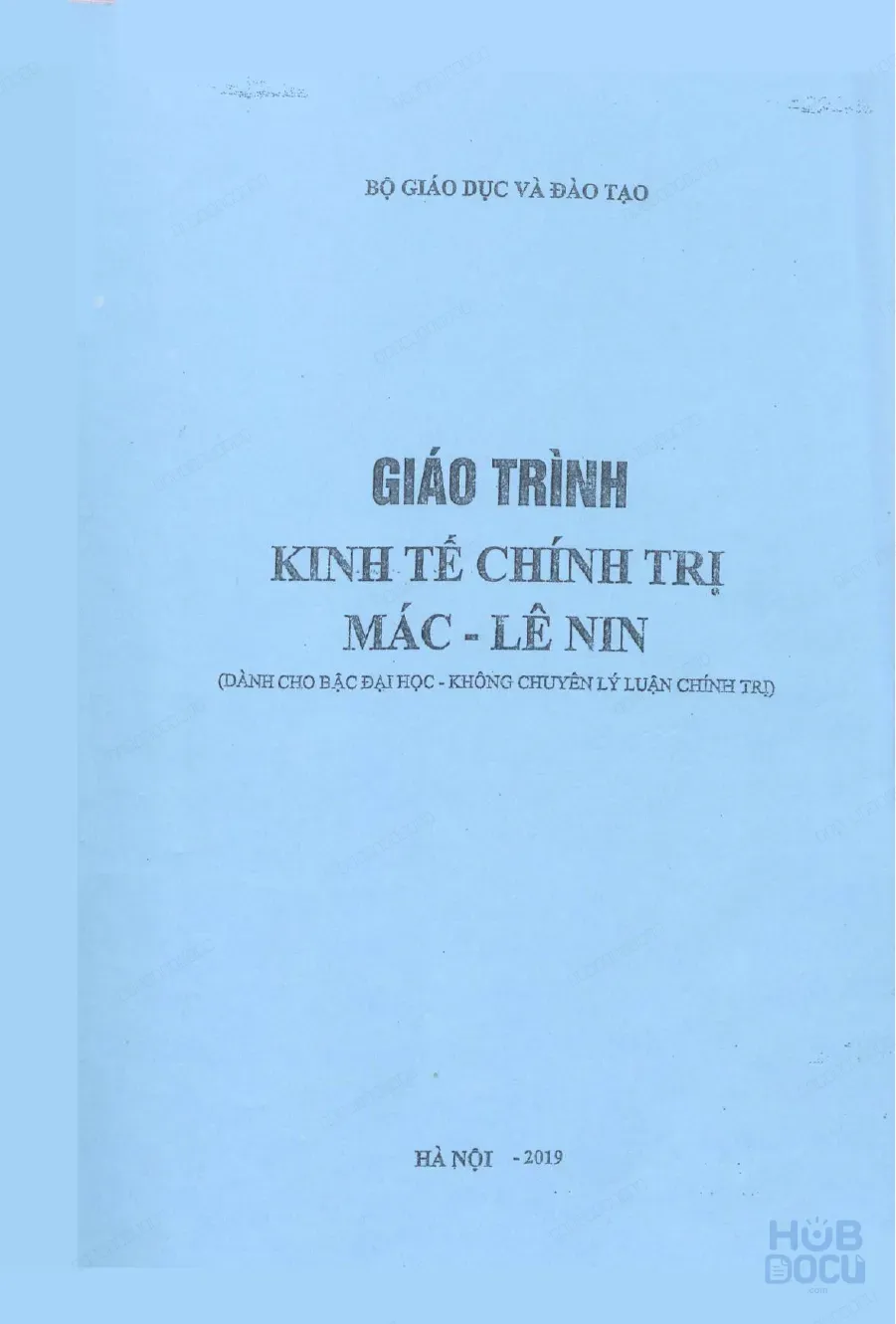 Giáo trình Kinh tế chính trị Mác-Lênin chính thức (HUST)