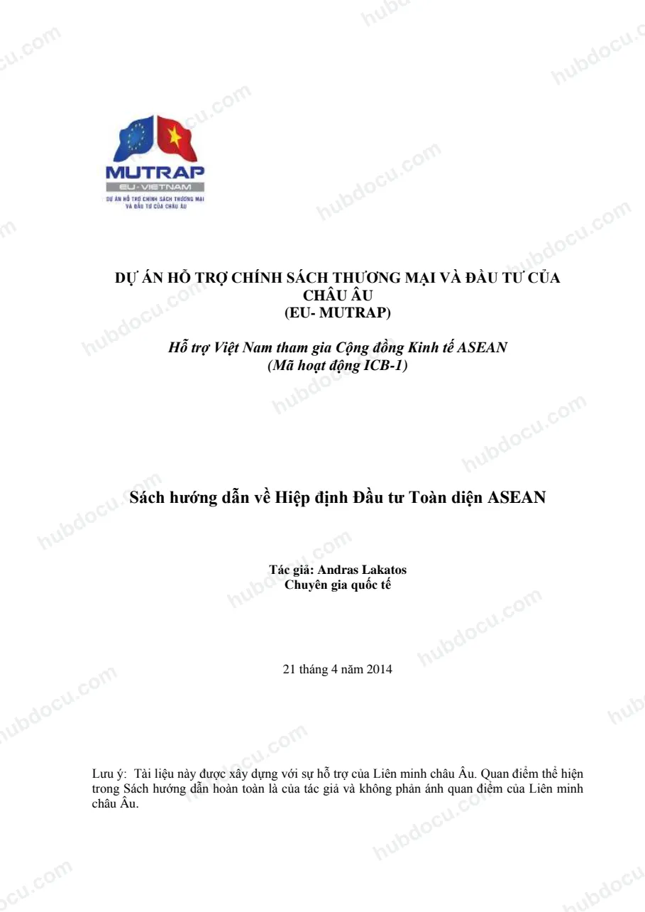 Dự án hỗ trợ chính sách thương mại và đầu tư của châu Âu (EU- Mutrap) hỗ trợ việt nam tham gia cộng đồng kinh tế Asean