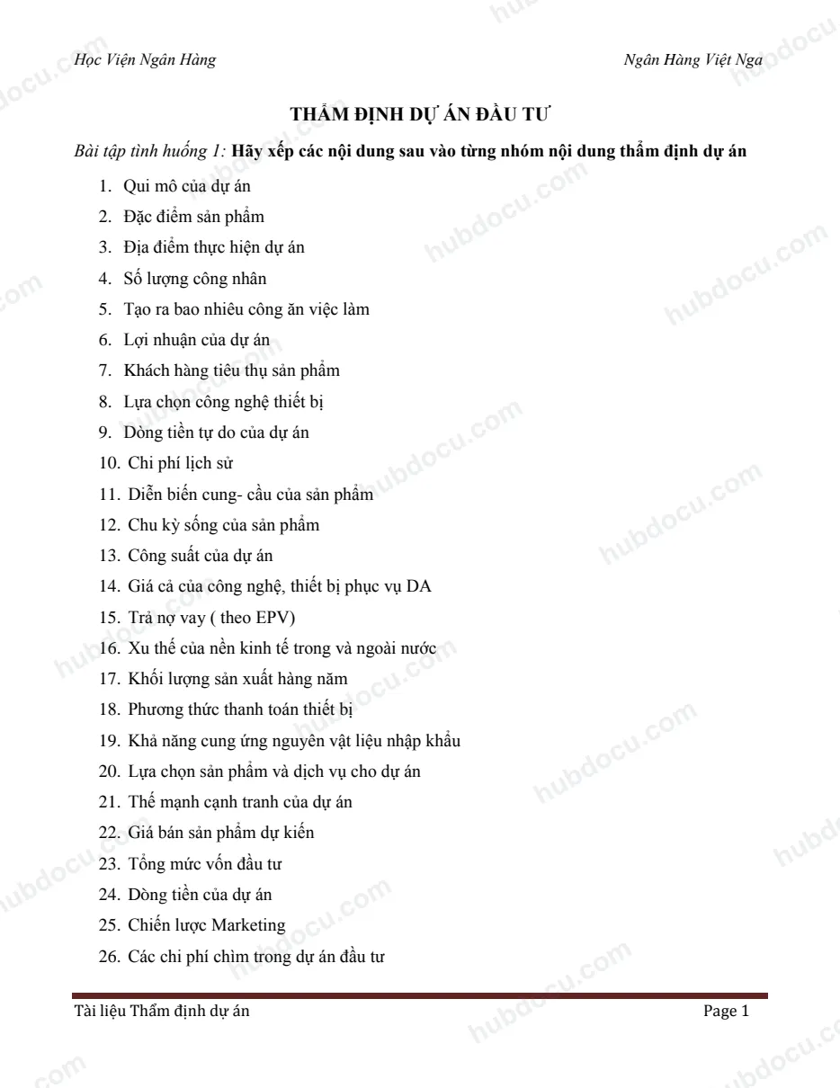 Slide Thẩm định dự án đầu tư P2
