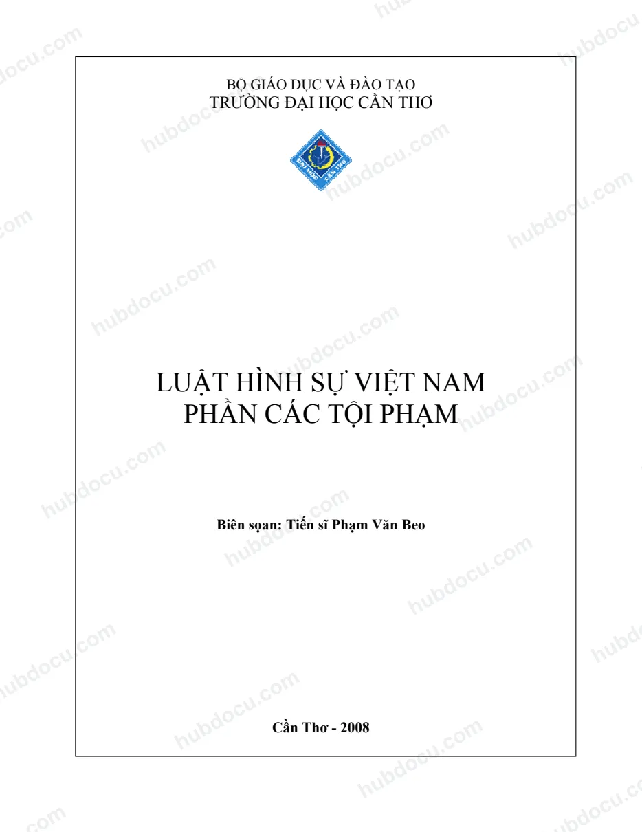 Luật hình sự Việt Nam phần các tội phạm