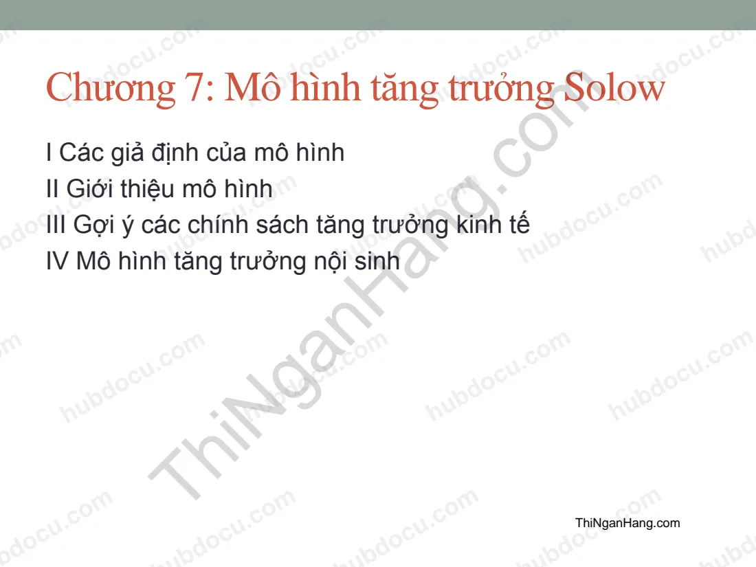 Slide Chương 7 Kinh tế vĩ mô 2: Mô hình tăng trưởng Solow