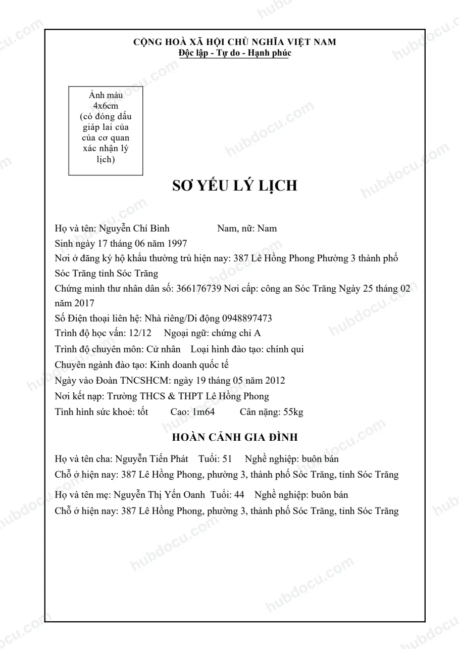 Lý lịch NCB