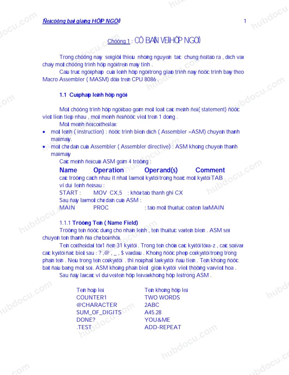 Giáo Trình Hợp Ngữ