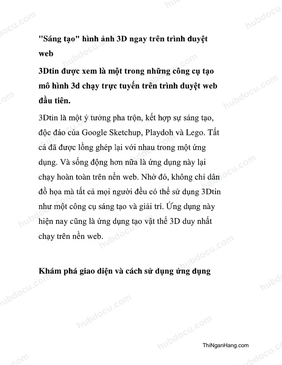 Sáng tạo” hình ảnh 3D ngay trên trình duyệt web