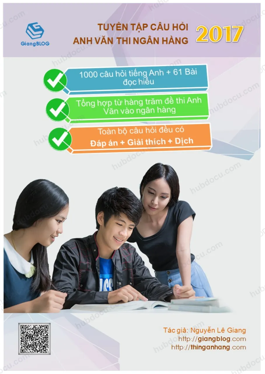 Tuyển tập câu hỏi Anh Văn thi ngân hàng 2017