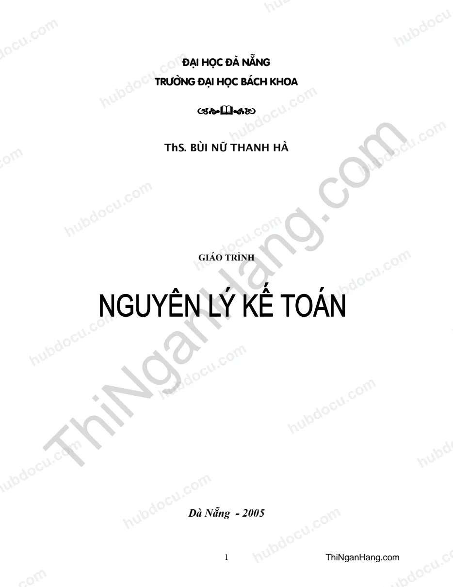 Giáo trình nguyên lý kế toán - ThS Bùi Nữ Thanh Hà