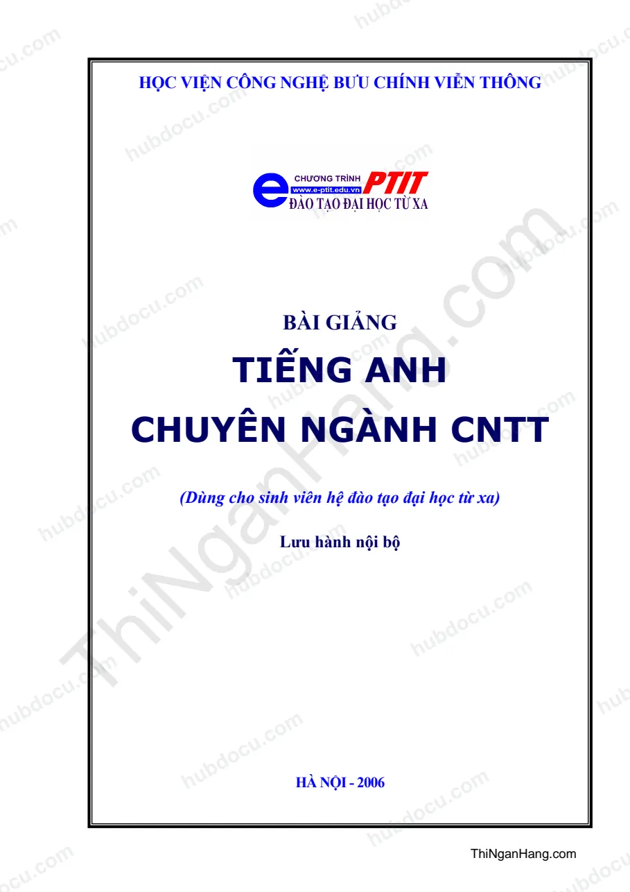 Bài giảng Tiếng Anh chuyên ngành Công nghệ thông tin (CNTT)