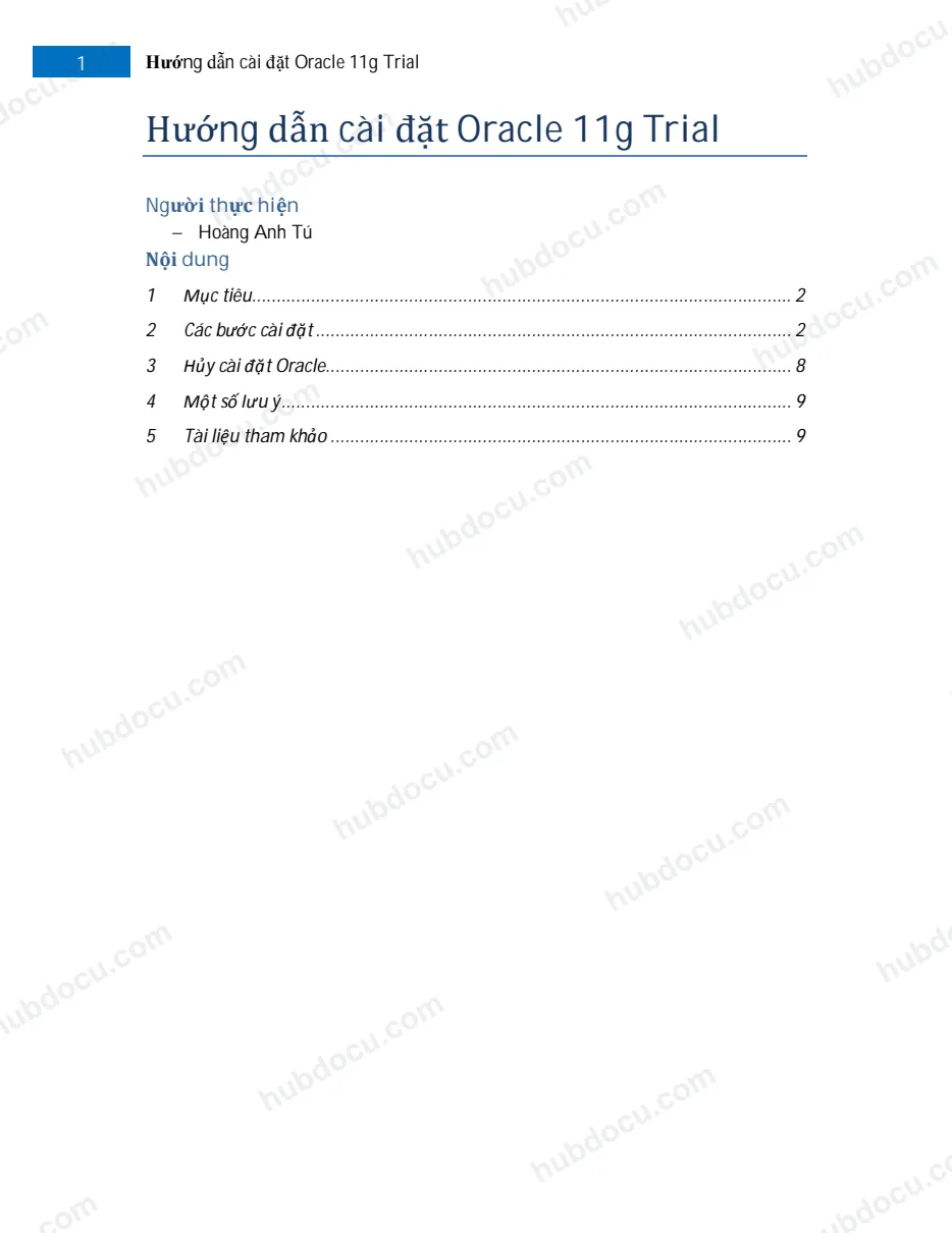 Hướng dẫn cài đặt Oracle 11g trial