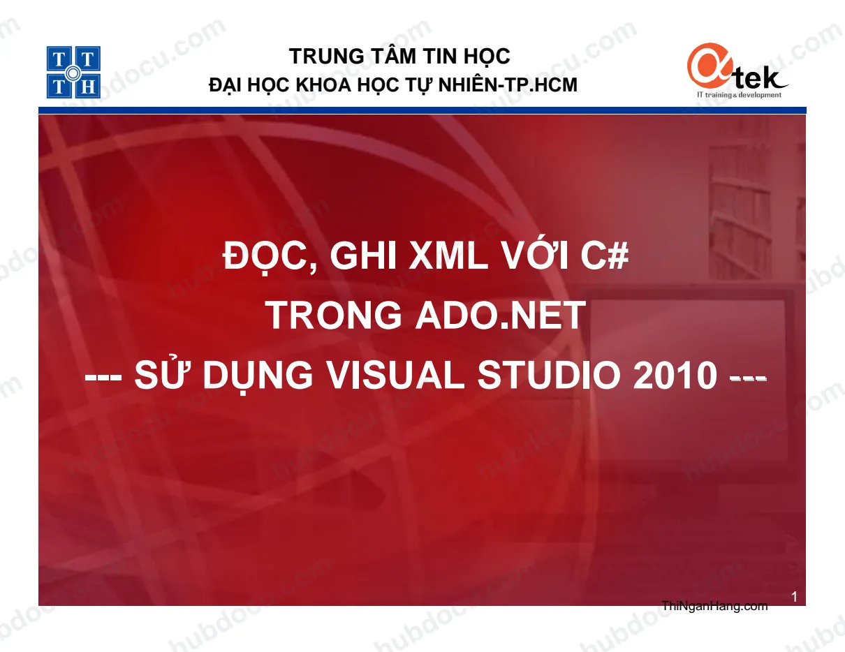 Đọc, ghi XML trong Ado.net