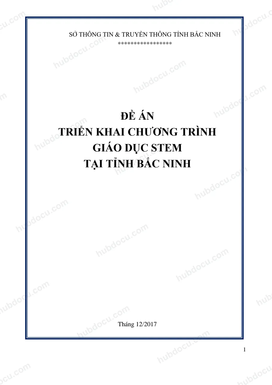 Đề án triển khai chương trình giáo dục STEM tại tỉnh Bắc Ninh