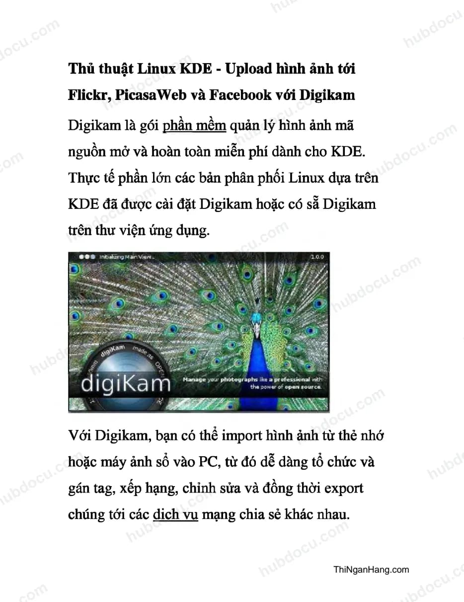 Thủ thuật Linux KDE upload hình ảnh tới Flickr Picasa Web và Facebook với Digikam
