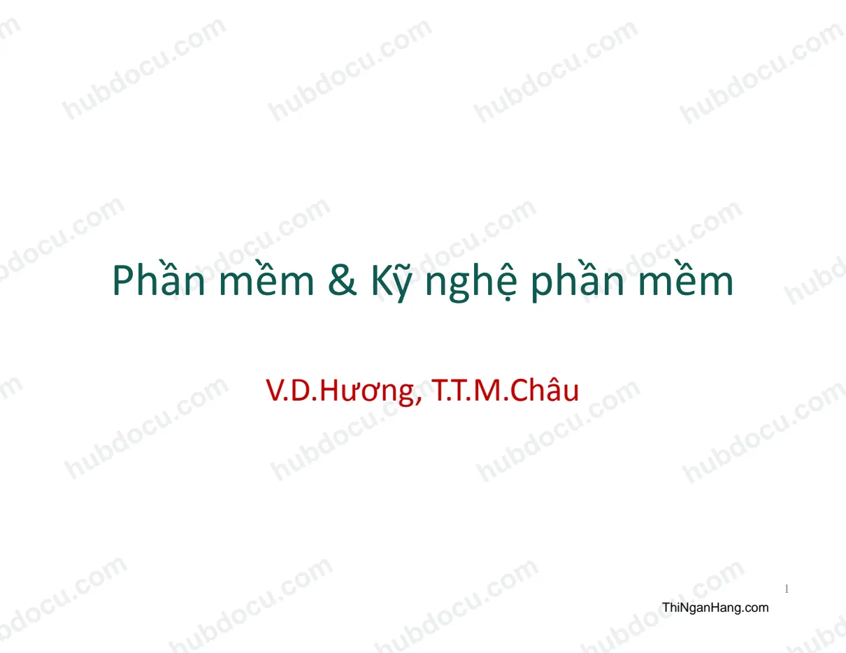Phần mềm - Kỹ nghệ phần mềm