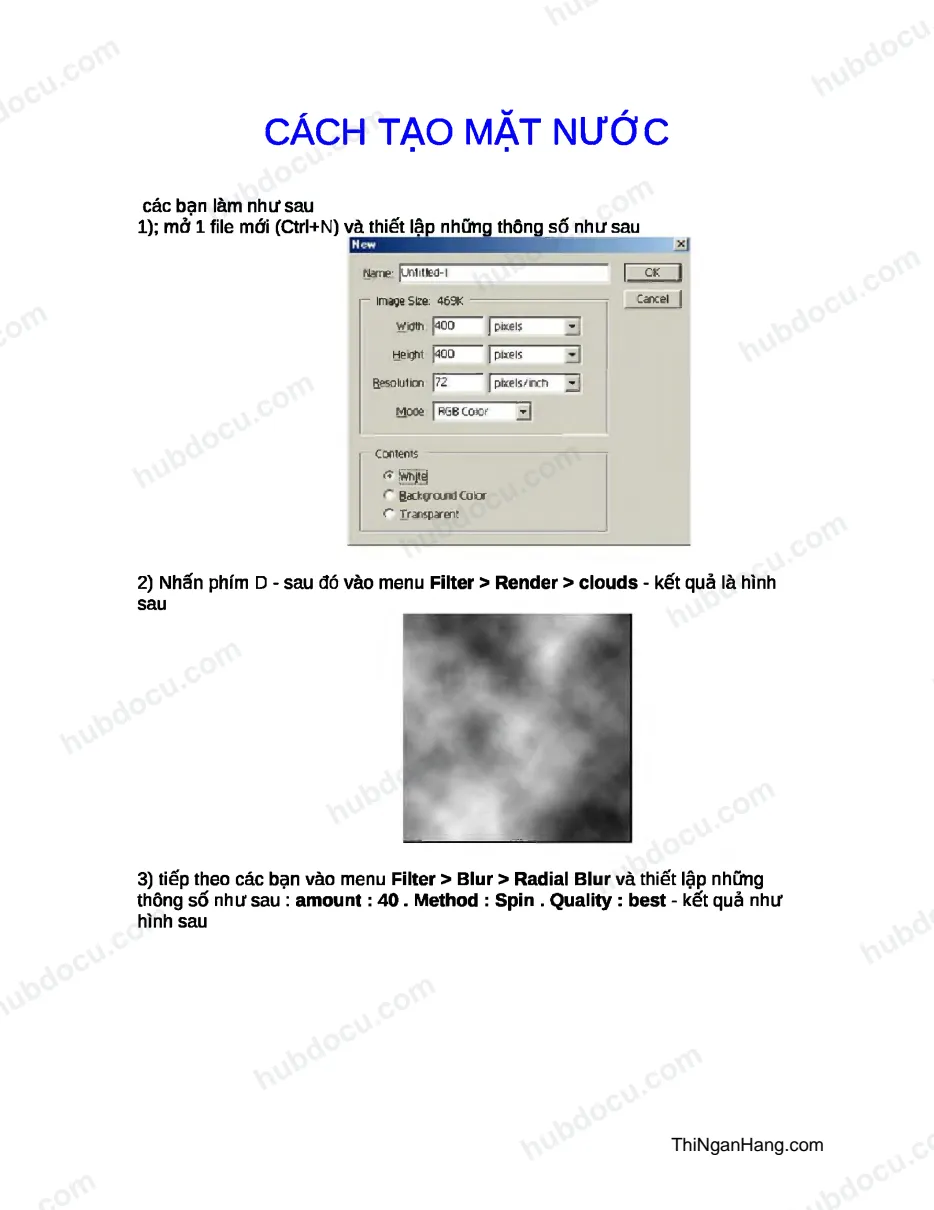 Photoshop - Cách tạo mặt nước