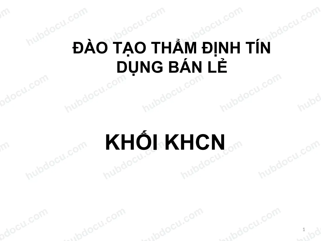 Slide Đào tạo nghiệp vụ thẩm định tín dụng bán lẻ