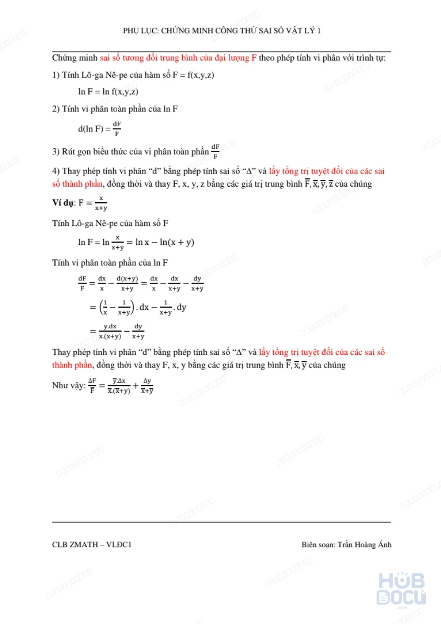 Chứng minh sai số Zmath - VLĐC1