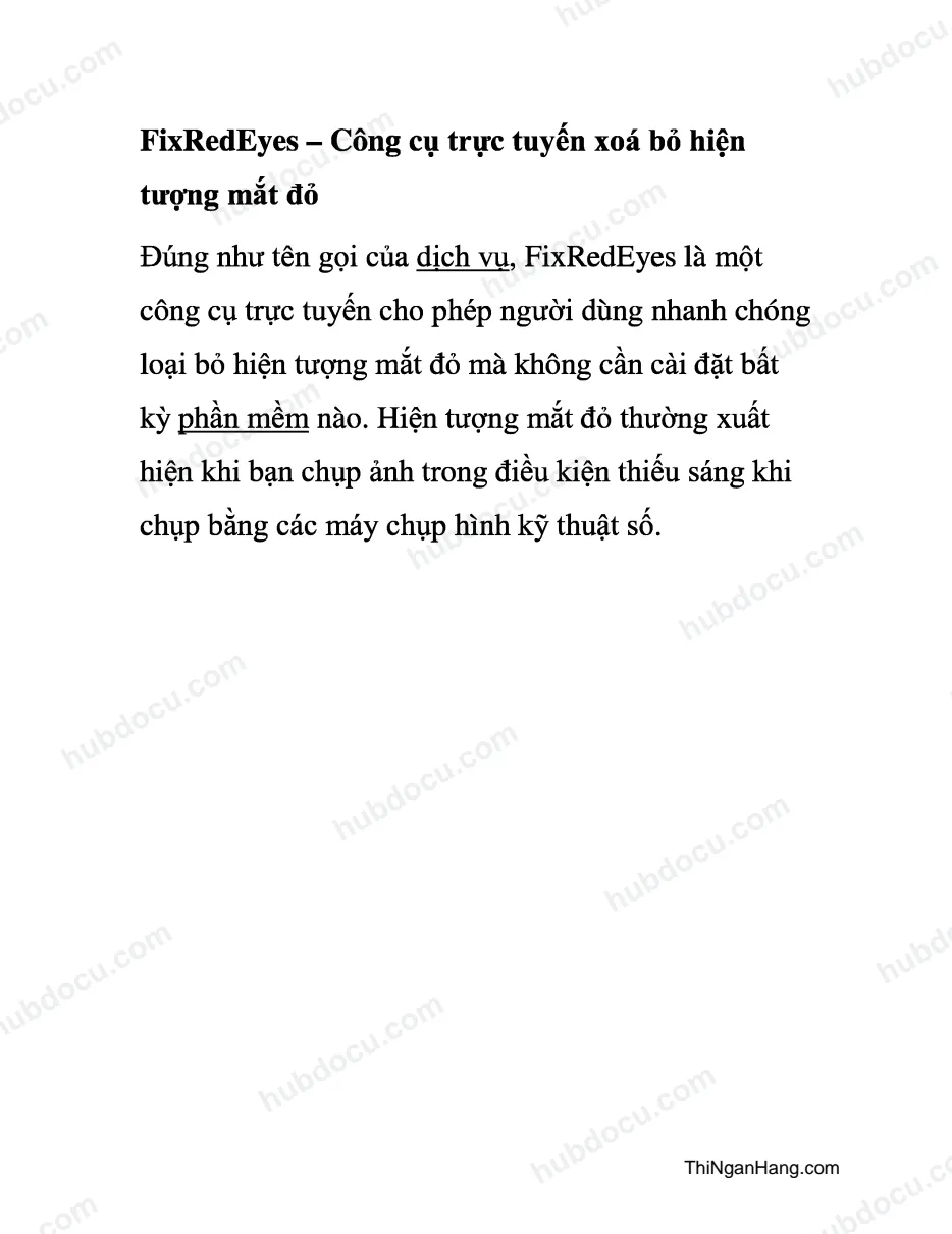 FixRedEyes - Công cụ trực tuyến xoá bỏ hiện tượng mắt đỏ