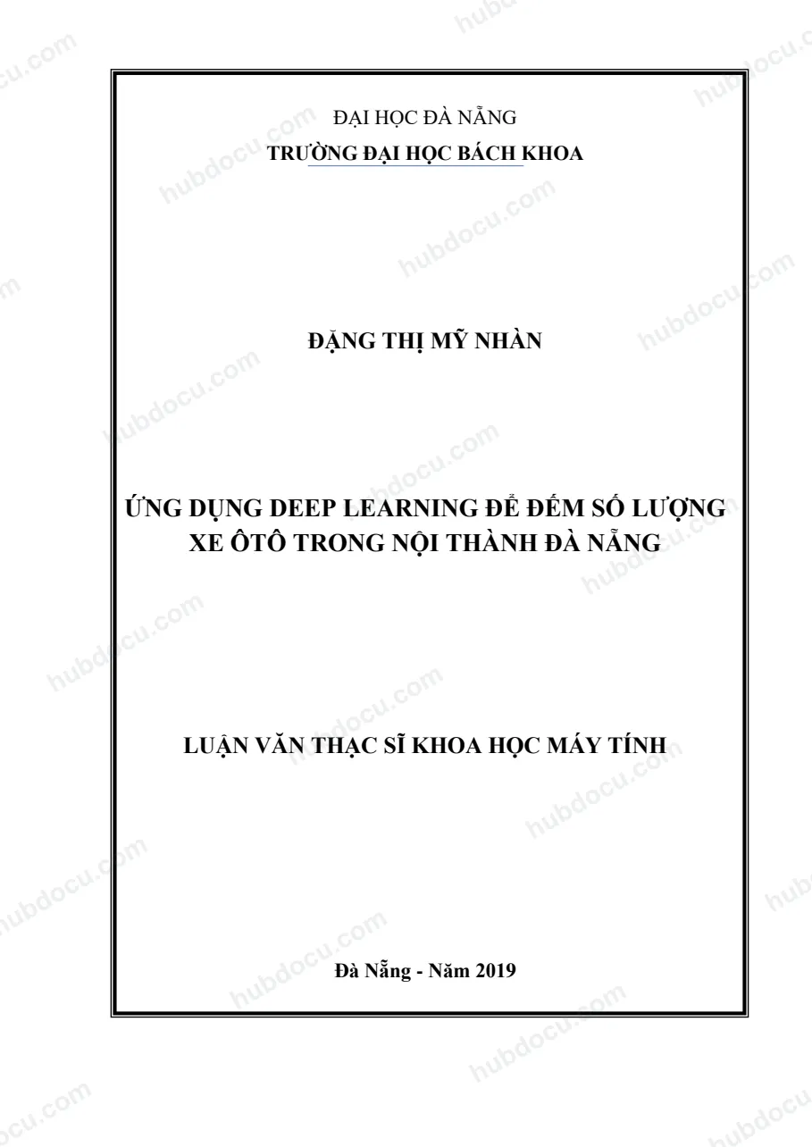 Luận văn thạc sĩ_ Ứng dụng Deep Learning để đếm số lượng xe ôtô trong nội thành Đà Nẵng